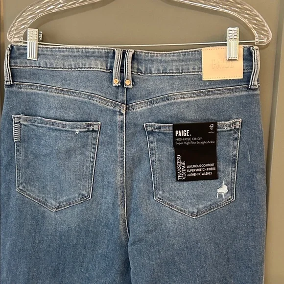 PAIGE Light Blue Denim Jeans HIGH RISE CINDY Size 31 New! - Picture 3 of 6